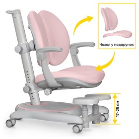 Дитяче крісло Mealux Ortoback Duo Plus Pink