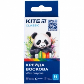Крейда воскова Kite Classic K-1076, 6 кольорів