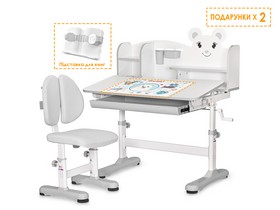 Комплект меблів (стіл + стільчик + полиця) Evo-kids BD-29 Panda XL Grey