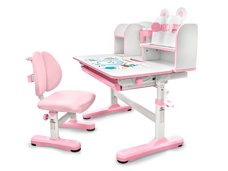 Комплект мебели (стол + стульчик + полка) Evo-kids BD-29 Panda XL Pink - №3