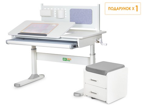 Комплект (S) ErgoKids TH-325 Grey (парта + тумба) - №1
