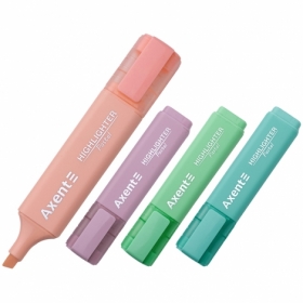Маркер Highlighter, 1-5 мм клиноп., набір 4х пастель
