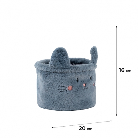 Корзина для хранения 3100 Cute Cat 20х16 см, плюшевая - №2