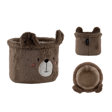 Корзина для хранения 3100 Sweet Bear 20х16 см, плюшевая - №1