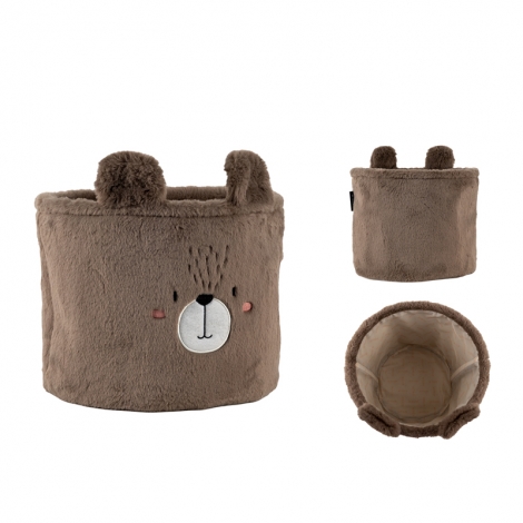 Корзина для хранения 3100 Sweet Bear 30х25 см, плюшевая - №1