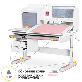 Дитячий стіл Mealux Winnipeg Multicolor Plus WG Pink