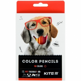 Олівці кольорові KITE Dogs, 18 кольорів