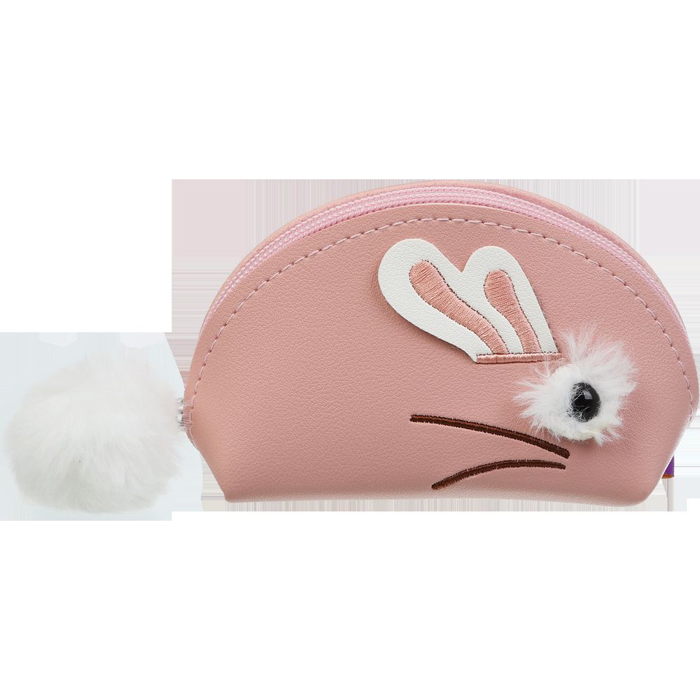 Кейс для монет FUR RABBIT, 12,5x8,5x4,5 см, персиковий (декор: позов.хутро)