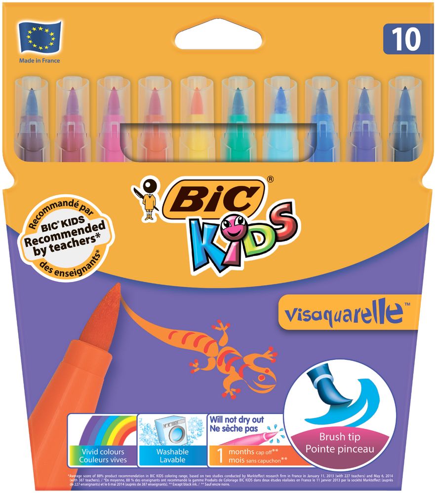Фломастери BIC Vis Aquarelle, 10 кольорів
