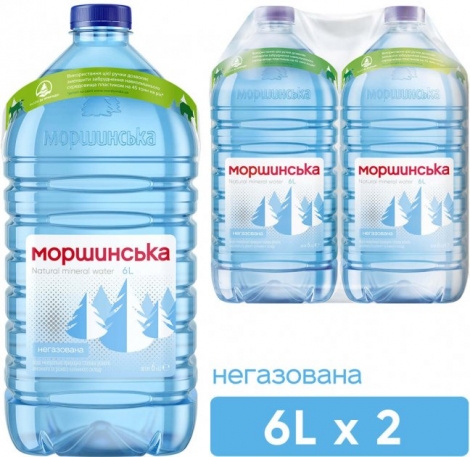Вода минеральная негазированная, 6л, "Моршинская", ПЭТ - №1