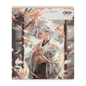 Тетрадь ученическая общая ANIME, 48л., клетка, история, конгрев. тисн. + УФ лак, KIDS LINE