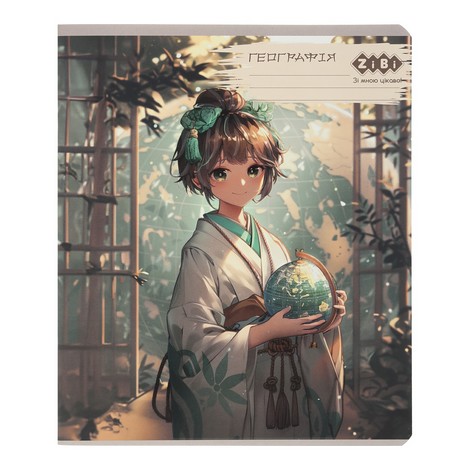 Тетрадь ученическая общая ANIME, 48л., клетка, география, конгрев. тисн. + УФ лак, KIDS LINE - №1