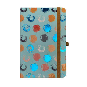 Книжка записная TRENDY, на резинке, 136х207мм, 96 л., клет., бирюзовая