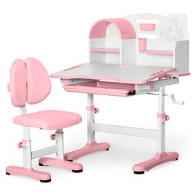 Комплект меблів (стіл + стільчик + полиця) Mealux Octo Pink