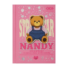 Блокнот BEAR TOY, А6, 64 л., клетка, тв. обл., мат. ламин.+лак, розовый, KIDS Line