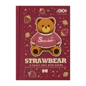 Блокнот BEAR TOY, А6, 64 л., клетка, тв. обл., мат. ламин.+лак, св.коричневый, KIDS Line