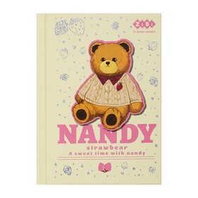 Блокнот BEAR TOY, А6, 64 л., клетка, тв. обл., мат. ламин.+лак, бежевый, KIDS Line