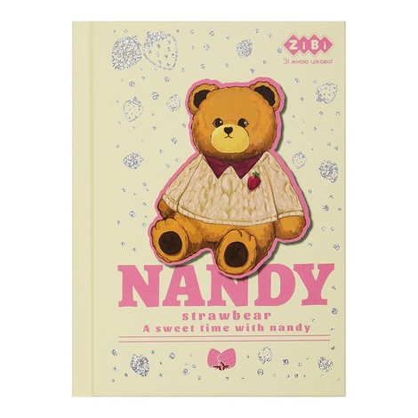 Блокнот BEAR TOY, А6, 64 л., клетка, тв. обл., мат. ламин.+лак, бежевый, KIDS Line - №1