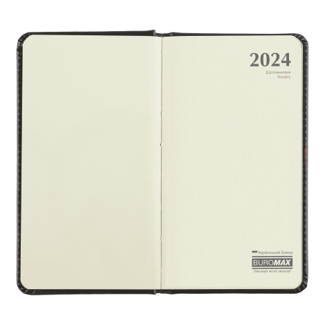 Еженедельник датов. 2025 карман. LIGA, 85*153, серый, штуч. кожа/поролон - №3