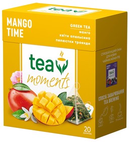 Чай зелений 1.7г*20, пірамідки, "Mango Time", Tea Moments