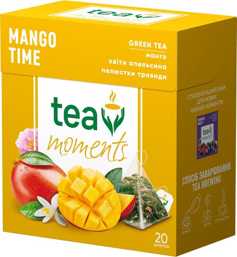 Чай зеленый 1.7г*20, пирамидки, "Mango Time", Tea Moments - №1