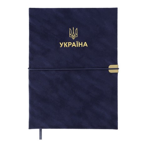 Ежедневник датов. 2025 PATRIOT VELOUR, A5, синий, искусственная кожа - №1