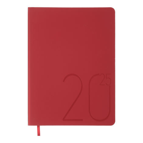 Ежедневник датир. 2025 STEEL, A5, красный, иск.кожа - №1
