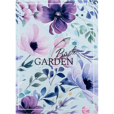 Тетрадь для записей А4 96 л., клет., Purple Garden - №1