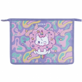 Папка на блискавці A4+, Kite Rainbow Catcorn