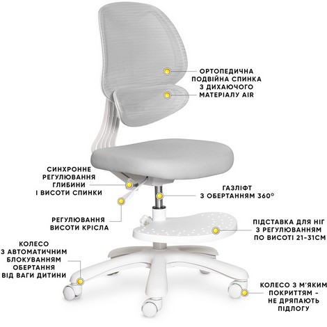 Детское кресло Evo-Kids Sirius Air Grey - №3