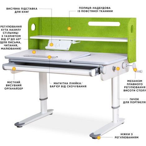 Детский стол Mealux Denver Plus Green - №3