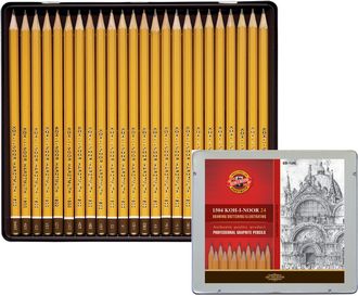 Набір графітних олівців Koh-i-Noor 1500, 8В-10Н, 24 шт
