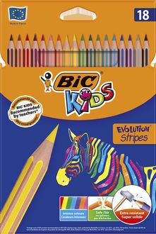 Олівці кольорові BIC "Evolution Stripes", 18 кольорів