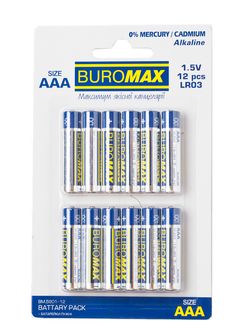 Батарейка Buromax LR6 (AAA), 12 шт