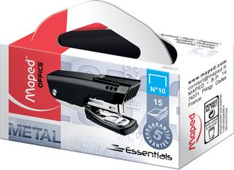 Степлер Maped MINI ESSENTIALS METAL №10, 15 аркушів, чорний