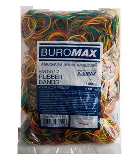Гумки для грошей Buromax JOBMAX 1000 г, асорті