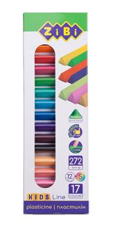 Пластилін 17 кольорів (12 стандарт+5 неон), 272 г, KIDS Line