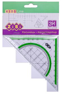 Косинець 2 в 1,140 мм, 90°/45°, з салатовою смужкою, блістер, KIDS Line