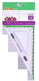 Косинець 140мм, 90°/60°, з салатовою смужкою, блістер, KIDS Line