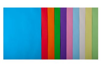 Набір кольорового паперу А4, 80г/м2, PASTEL+INTENSIV, 10кол., 50л.