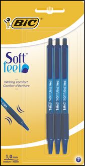 Набір ручок кулькових автоматичних BIC Soft Feel Clic Grip 0.3 мм, синій, 3 шт