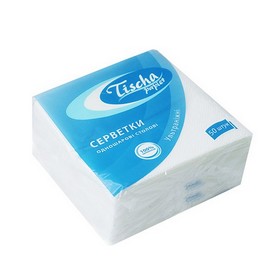 Серветки столові 1шар.білі  24х25 (по 50шт)Тіша в ящ-60уп.