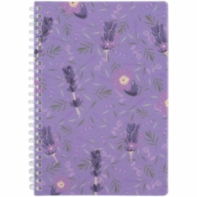Блокнот на спирали пласт. обл., А5, 80 л., кл., Lavender 2