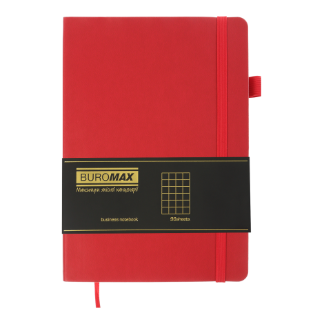 Блокнот деловой Buromax BRIEF L2U А5, 96 листов, клетка, красный - №2