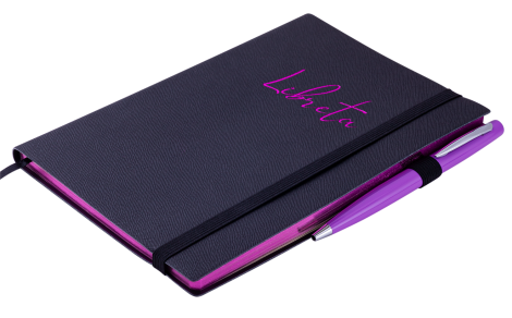 Блокнот деловой Buromax LIBRETA А5, 96 листов, линия, черный - №2