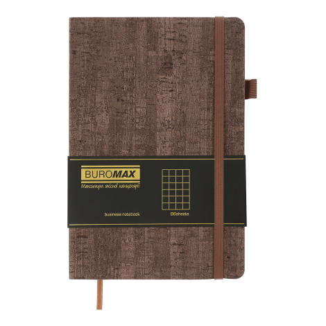 Блокнот деловой Buromax WOOD А5, 96 листов, клетка, бежевый - №2