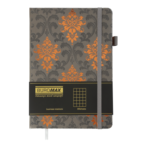 Блокнот деловой Buromax ROYAL А5, 96 листов, клетка, серый - №2