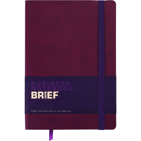 Блокнот деловой Buromax BRIEF L2U А5, 96 листов, без линовки, марсала - №1