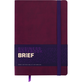 Блокнот деловой Buromax BRIEF L2U А5, 96 листов, без линовки, марсала