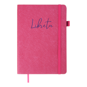 Блокнот діловий LIBRETA А5, 96л, чистий, обкладинка штучна шкіра, малиновий